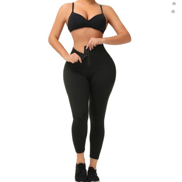 Black Classic Waist Training Leggings - Picture 3 of 8